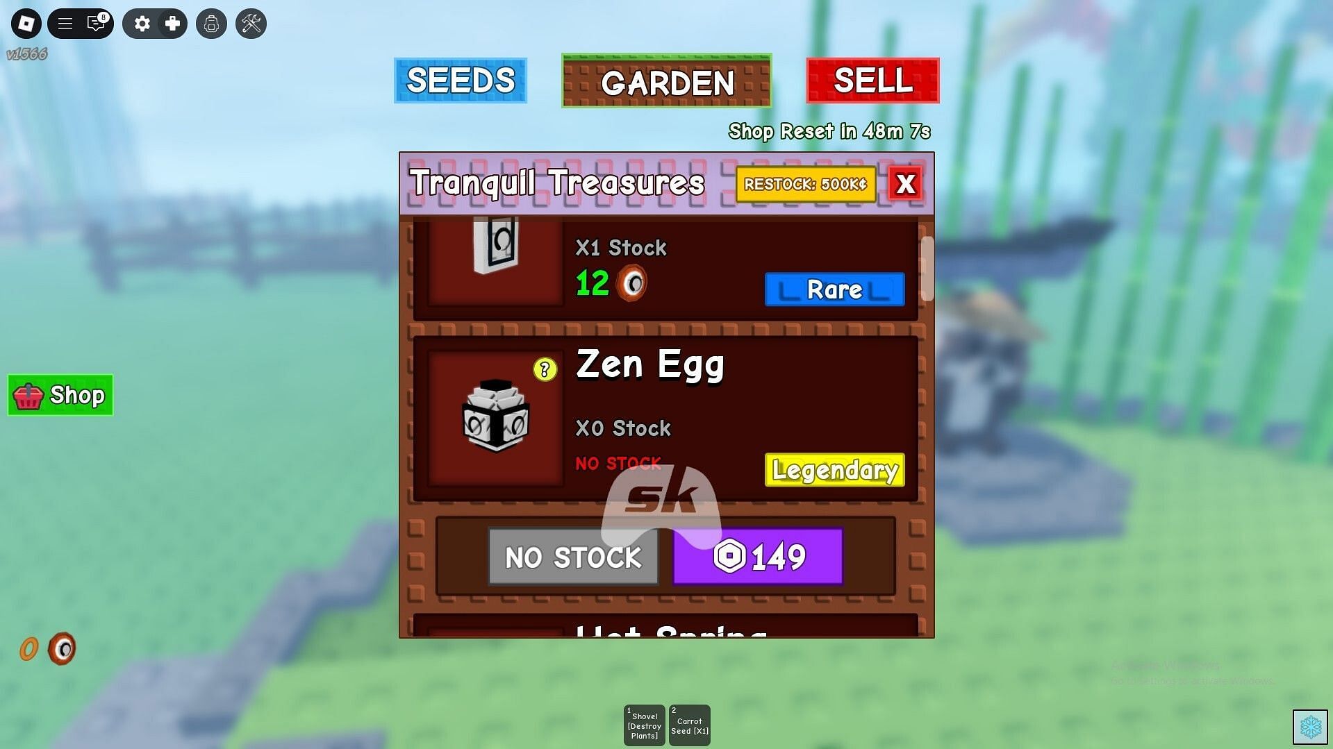The Zen Egg in the Zen Shop (Image via Sportskeeda Gaming || Roblox)